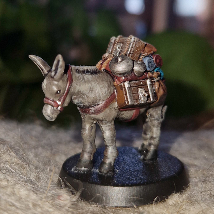 Painted miniature packmule